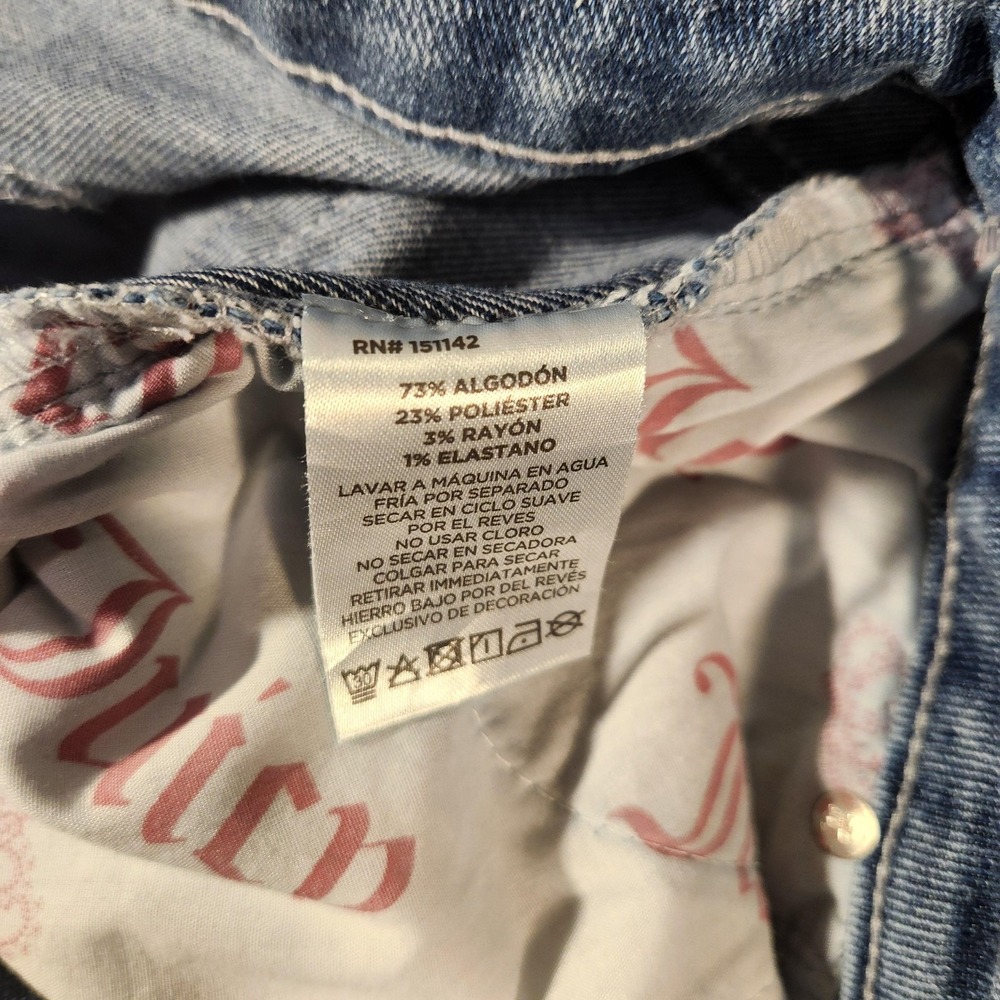 Juicy Couture Jeans Womens 3/26 Blue Lunita Rhinestone Juicy Flare Vintage Y2K - Picture 4 of 12